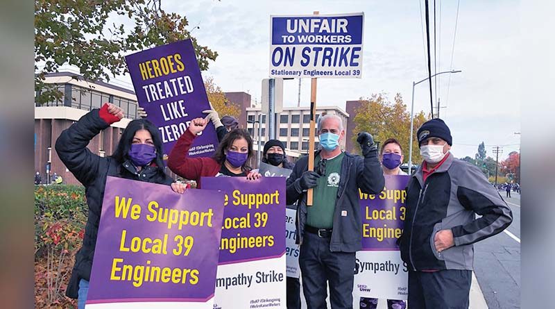 Unions strike with engineers